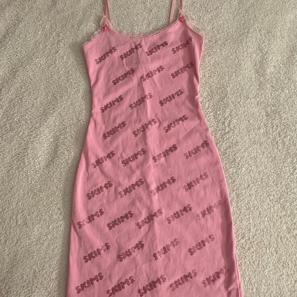 Pink Skims Rhinestone Dress